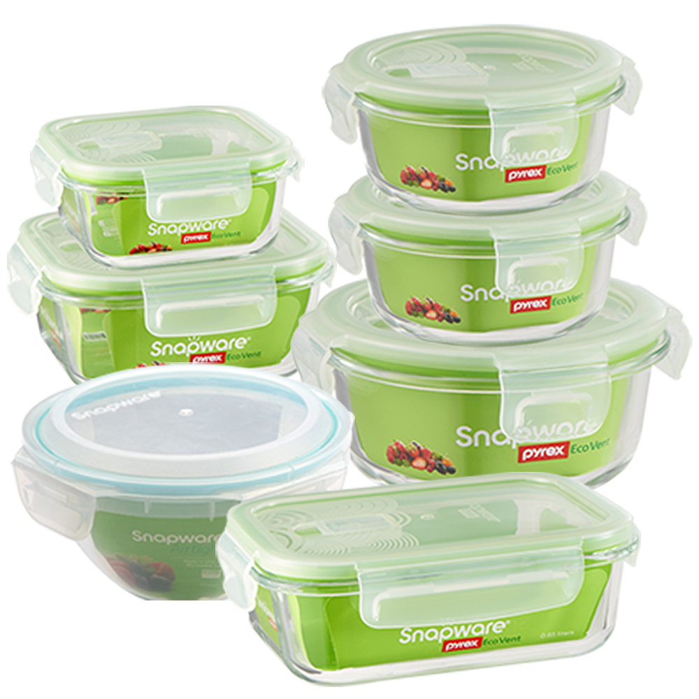 康寧密扣
玻璃保鮮盒超值7件組