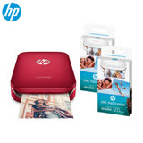 ★超值組合包★ HP Sprocket 口袋相印機 (艷夏紅)+相紙*2