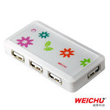 (十組入)WEICHU星花戀_HU-510W_USB2.0 HUB 集線器