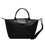 LONGCHAMP Le Pliage Neo系列尼龍短把側背/手提水餃包(小-黑色)