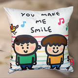 P714數碼印花精緻水晶絨靠墊/抱枕-YOU MAKE ME SMILE(原創獨家授權)