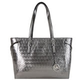 MICHAEL KORS VOYAGER金屬菱格托特包-中/鐵灰