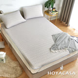 【HOYACASA】創新可水洗乳膠涼蓆(氣質灰-雙人)