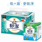 【舒潔】柔韌潔淨抽取衛生紙100抽x32包+舒潔濕式衛生紙40抽x16包