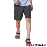 【AIRWALK】男款風衣剪接短褲-中灰