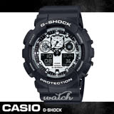 CASIO 卡西歐 全黑狂潮 剽悍上市 個性雙顯男錶 GA-100BW-1ADR