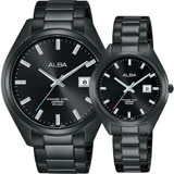 ALBA雅柏 城市情人時尚對錶-黑x42+32mm VJ42-X250SD+VJ22-X280SD