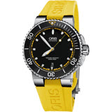 ORIS 豪利時 Aquis 時間之海潛水機械錶-黑x黃色錶帶/43mm 0173376534127-0742633EB