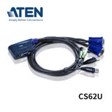 ATEN CS62U 2埠USB VGA/音訊 Cable KVM多電腦切換器(1.8公尺)