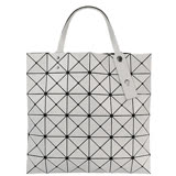 ISSEY MIYAKE 三宅一生BAOBAO 皮質方格6x6手提包(灰白)