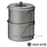 【日本 Snow Peak】Titanium Mini Solo 鈦合金輕便型個人炊具組/套鍋組(880ml+餐碗540ml)可放入攻頂爐+瓦斯罐.茶杯.餐具 SCS-004TR