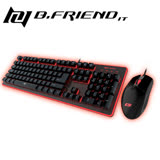 B.Friend GK3+GM3發光有線遊戲鍵盤滑鼠組-黑色