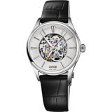 Oris豪利時 Artelier 藝術家鏤空機械女錶-銀x黑/33mm 0156077244051-0751764FC