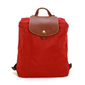 Longchamp Le Piage拉鍊尼龍輕巧後背包-紅色