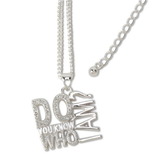 Kitson 2010新品 DO YOU KNOW WHO I AM項鍊-銀色