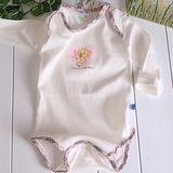(購物車)★魔法Baby★台灣製造格紋邊長袖連身衣~嬰幼兒童裝~k06059
