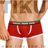 【TIKU 梯酷】~ 陽光男孩 柔棉質平口男內褲 - 紅 (RC1228)