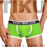 【TIKU 梯酷】~ 陽光男孩 柔棉質平口男內褲 - 綠 (QC1228)