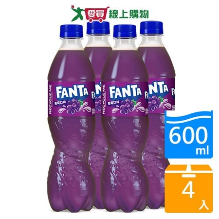 芬達葡萄汽水 600MLx4