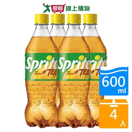 雪碧檸檬茶風味汽水600MLx4