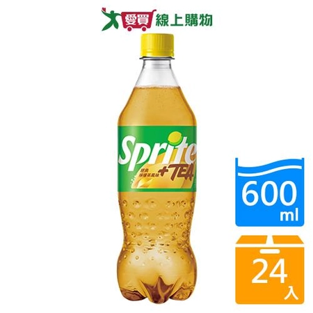 雪碧檸檬茶風味汽水600mlx24入/箱