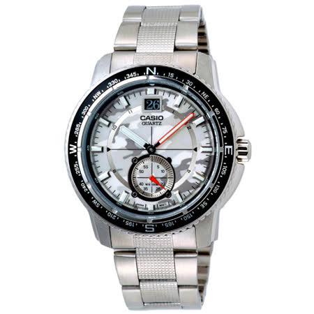 CASIO OUTGETAR系列 越野迷彩造型腕錶(白)