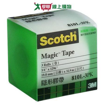 3M Scotch隱形膠帶(3/4x36yd)3入