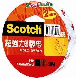 3M SCOTCH 超強力雙面棉紙膠帶 18mm x 5Y【愛買】