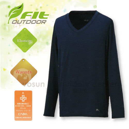 【FIT】男新款 遠紅外線圓領保暖內衣/衛生衣.抗風.保暖.高彈性.刷毛.舒適.質輕.休閒.無接縫車縫/橄欖綠 EW1501