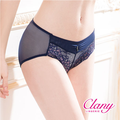 【可蘭霓Clany】 性感雙色蕾絲透氣M-XL內褲 理智藍 5696-55