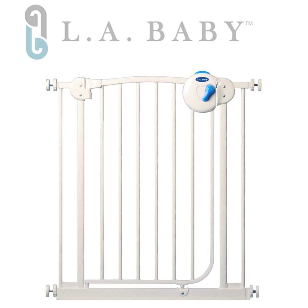 L.A. Baby 美國加州貝比 雙向安全自動上鎖鐵門欄/寵物門欄/幼兒門欄(三道安全鎖裝置)