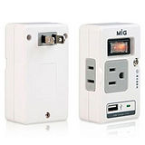 MIG 節能分接器附USB充電(紅色) SL-219U1