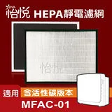 【怡悅HEPA濾心】 適用3m超優淨型空氣清淨機型/對應MFAC-01規格(四片裝)