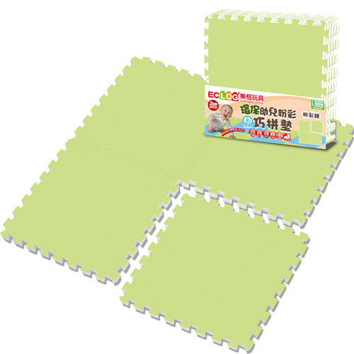 LOG樂格 粉彩環保巧拼墊–田園綠 (60x60cmx4片)