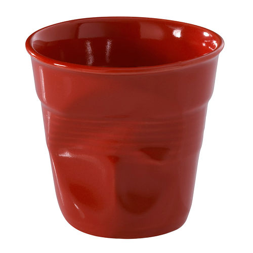 法國 REVOL FRO 紅色 陶瓷皺折杯 80cc