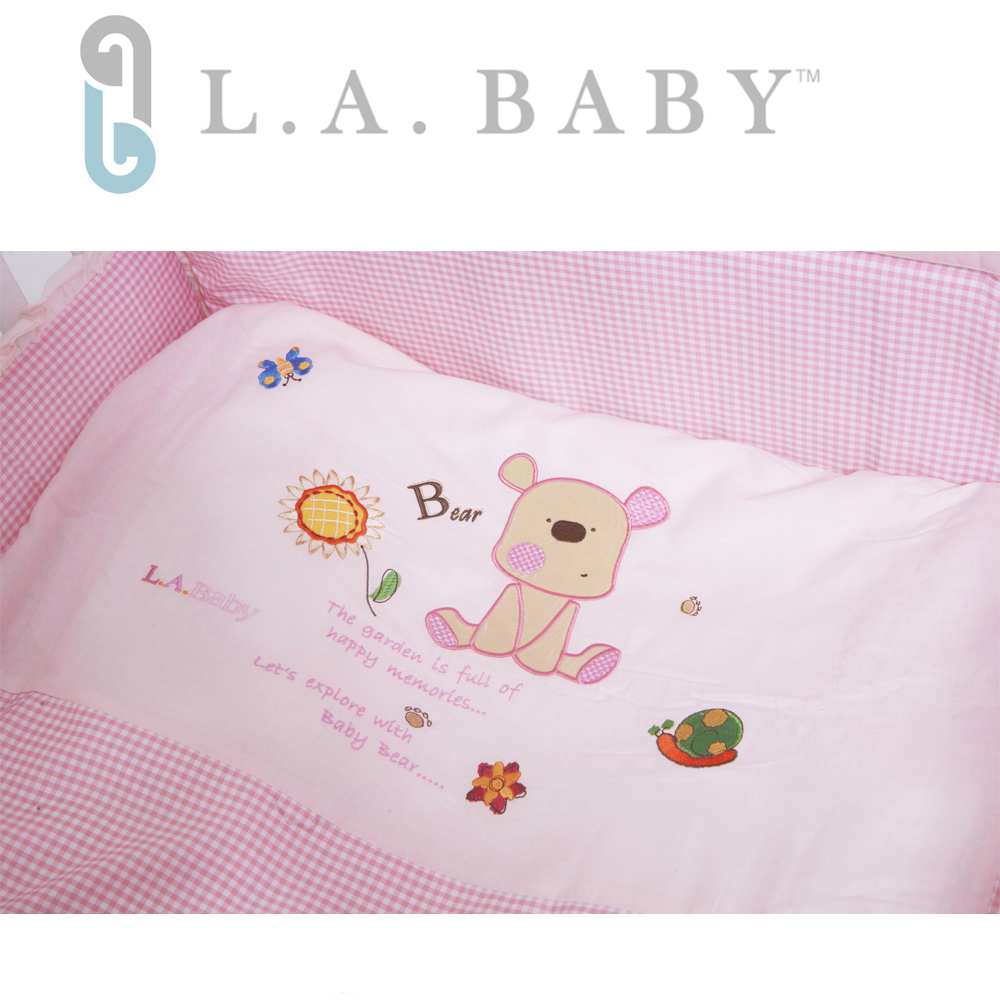 L.A. Baby 美國加州貝比 向日葵花園MIT純棉七件套寢具組- M (藍色/粉色/咖啡色)