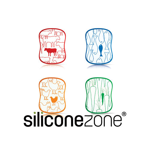 【Siliconezone】施理康食材分類衛生調理切菜板(4入裝)