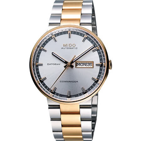 MIDO Commander 香榭系列機械腕錶-玫瑰金+銀色 M0144302203100