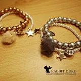 【Rabbit Duke】經典歐美風格 個性金屬色繽紛串珠蕾絲手鍊