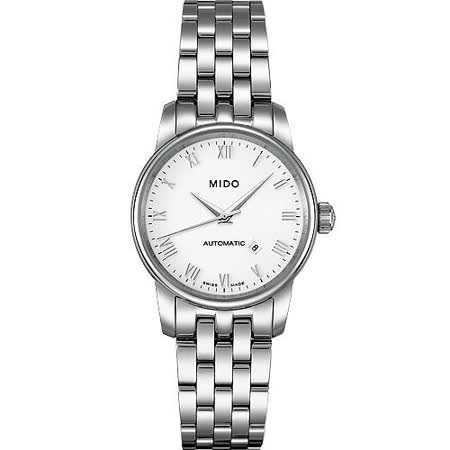 MIDO Baroncelli 雅典女神機械鋼帶腕錶-銀 M76004261