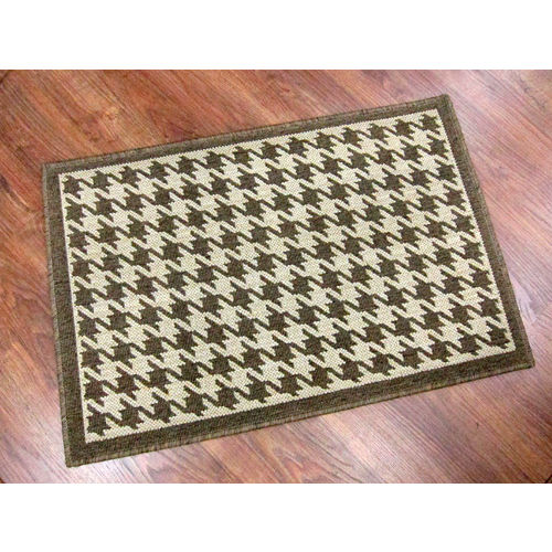 【范登伯格】棕格-亞麻風纖維踏墊-雷門-內附止滑網(60x90cm)