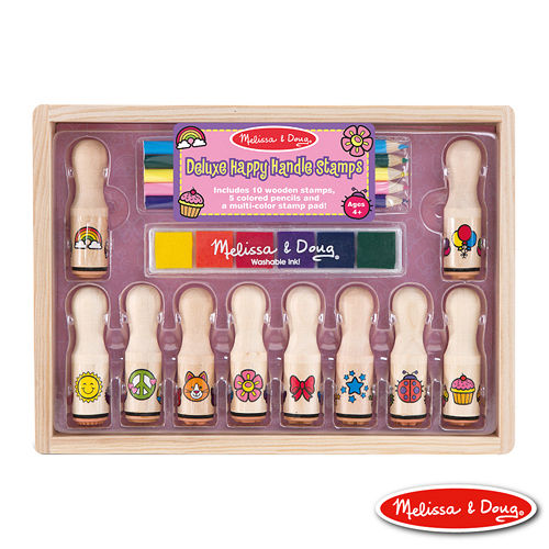 美國瑪莉莎 Melissa & Doug 木製長柄印章組-繽紛花漾