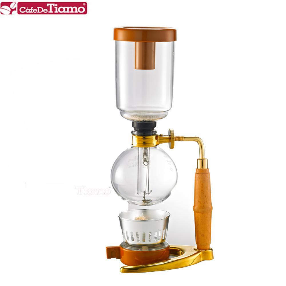 Tiamo TCA-3 虹吸壺-附酒精燈(金色立架) 三人份 (HG2374)