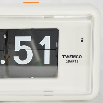 【TWEMCO】機械式翻頁鐘 德國機芯 復古收藏 方形鬧鐘夜燈功能 (AL-30 灰色)