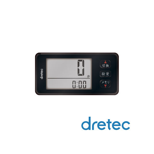 【日本DRETEC】大畫面3D加速計步器-黑色