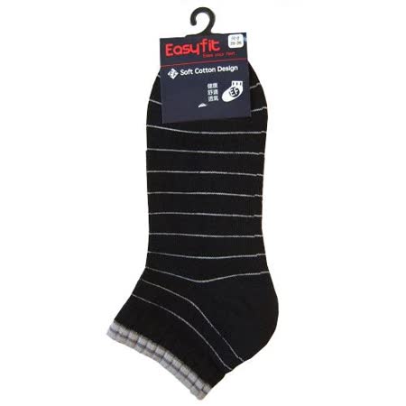 EF橫線運動襪-黑(22~24cm)
