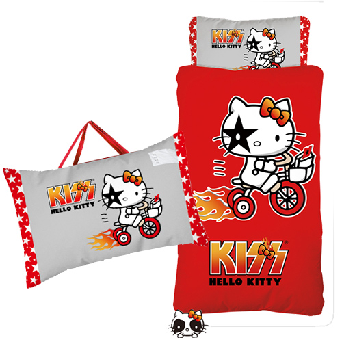 【HELLO KITTY】凱蒂貓KISS熱火兒童睡袋-奔馳腳踏車篇(4*5尺)