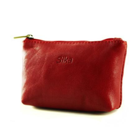 Sika - 義大利時尚真皮拉鍊零錢包A8228-04 - 魅惑紅