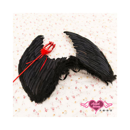 【天使霓裳】惡魔天使翅膀 角色扮演 大尺寸兩件組(黑)