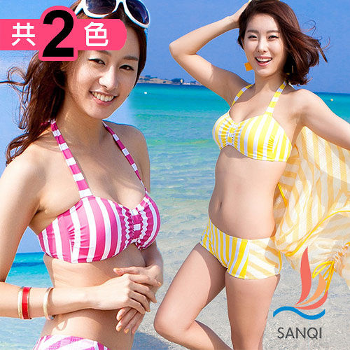 【SANQI三奇】陽光閃耀 三件式泳衣比基尼(共2色)